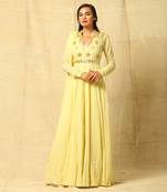 Light Yellow Anarkali Set
