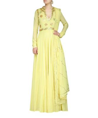 Light Yellow Anarkali Set 2
