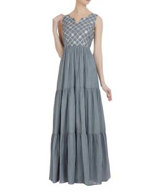 Grey Anarkali Set 1