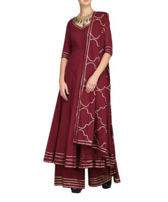 Maroon Anarkali Set 1