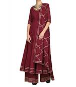Maroon Anarkali Set