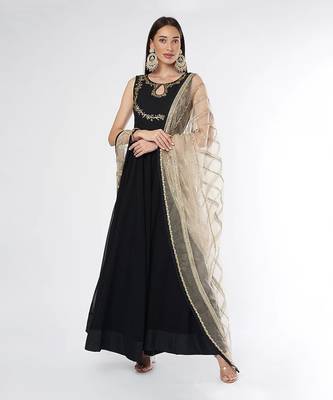 Black Anarkali Set 1