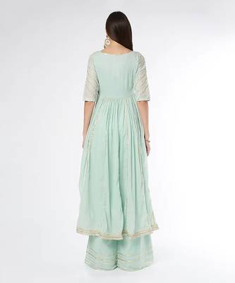 Ice Blue Anarkali Set 2