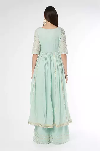 Ice Blue Anarkali Set