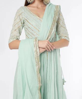 Ice Blue Anarkali Set 4