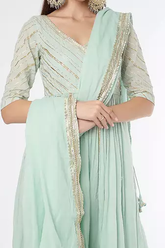 Ice Blue Anarkali Set