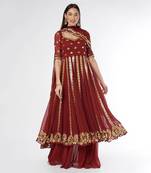 Maroon Anarkali Set