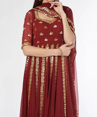 Maroon Anarkali Set 4