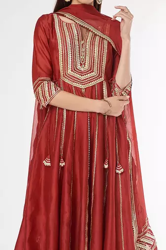 Brick Anarkali Set