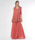 Peplum Kurta With Sharara