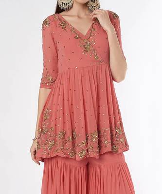 Peplum Kurta With Sharara 3