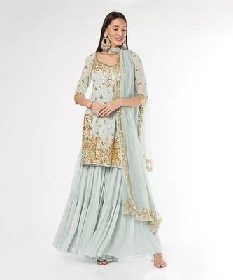 Ice Blue Kurta Set 1