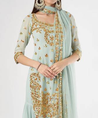 Ice Blue Kurta Set 3