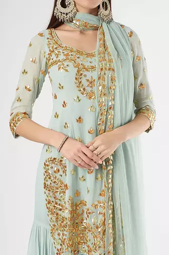 Ice Blue Kurta Set
