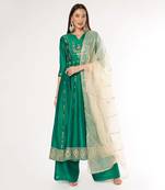 Bottle Green Anarkali Set