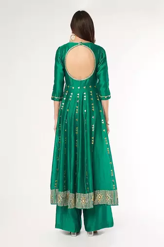 Bottle Green Anarkali Set