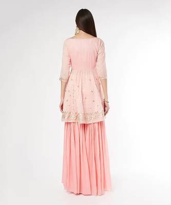 Baby Pink Peplum Kurta Set 2