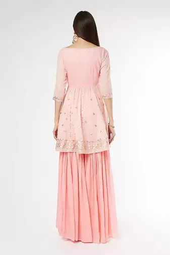 Baby Pink Peplum Kurta Set