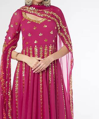 Dark Pink Anarkali Set 4
