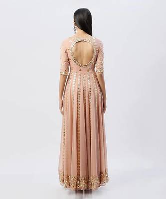 Peach Pink Anarkali Set 2