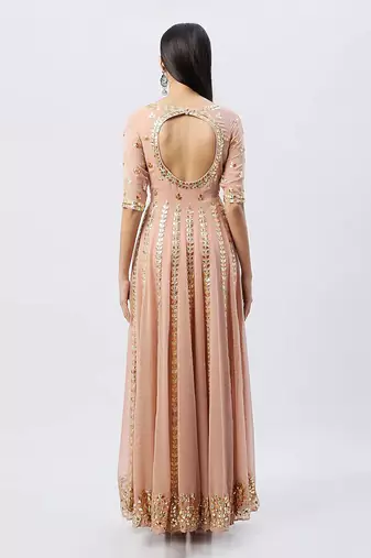 Peach Pink Anarkali Set