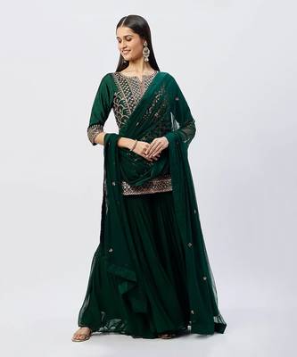 Bottle Green Kurta Set 1