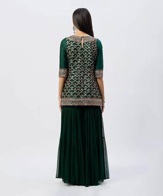 Bottle Green Kurta Set 4