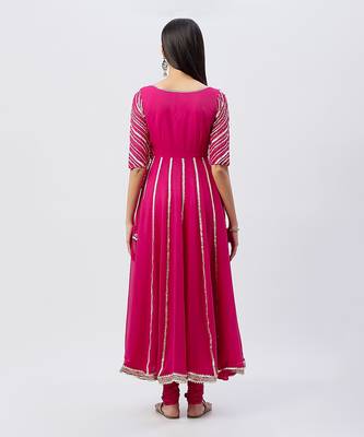Hot Pink Anarkali Set 2
