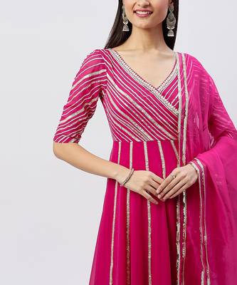 Hot Pink Anarkali Set 4