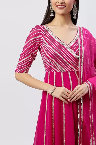 Hot Pink Anarkali Set