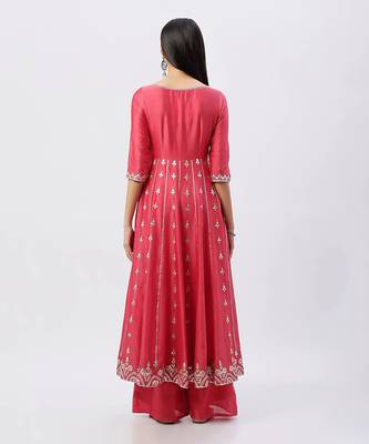 Rose Pink Anarkali Set 2