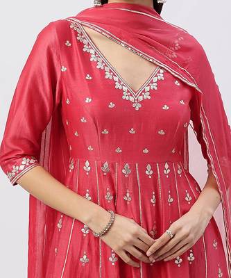 Rose Pink Anarkali Set 4