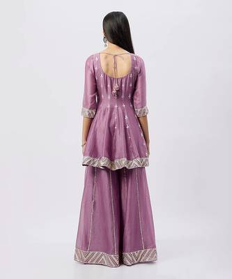 Lavender Peplum Kurta Set 2