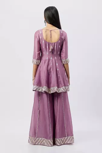 Lavender Peplum Kurta Set
