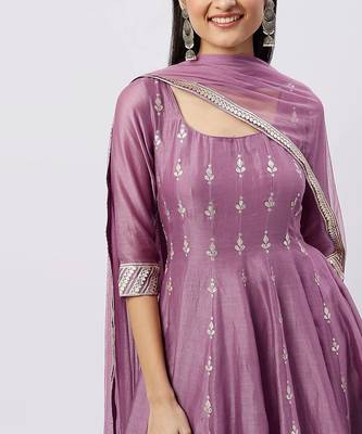 Lavender Peplum Kurta Set 4