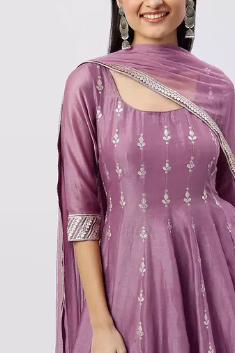 Lavender Peplum Kurta Set