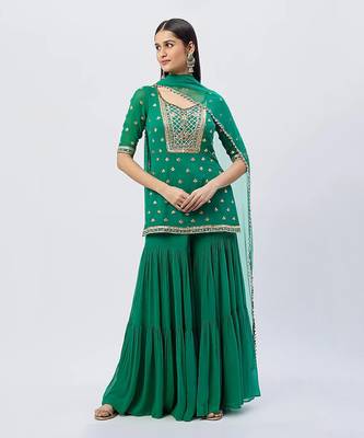 Teal Green Kurta Set 1