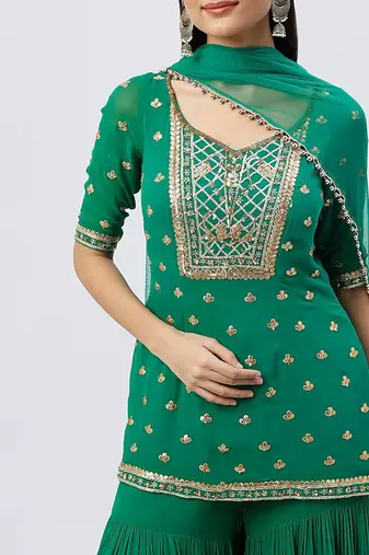 Teal Green Kurta Set