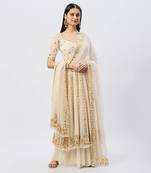 Off White Anarkali Set