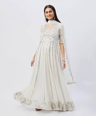 White Anarkali Set 1
