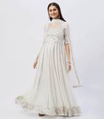 White Anarkali Set