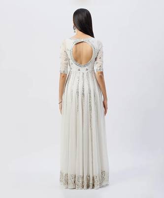 White Anarkali Set 2