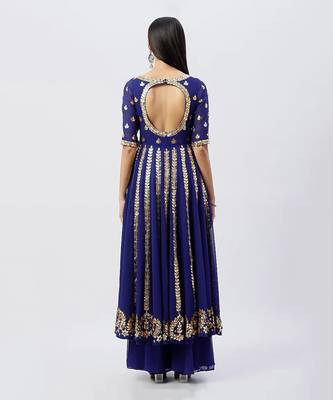 Electric Blue Anarkali Set 2