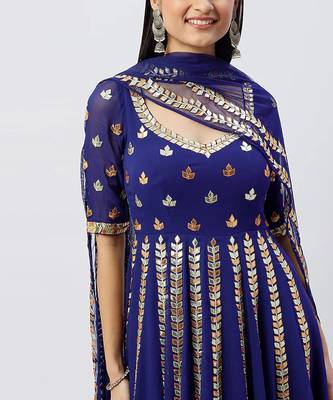 Electric Blue Anarkali Set 4