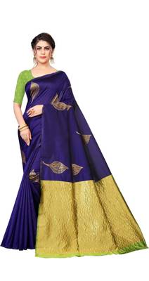 BLUE FANCY TRENDY JACCQUARD SAREE 1