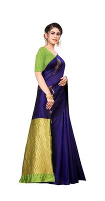 BLUE FANCY TRENDY JACCQUARD SAREE 3