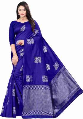 BLUE FANCY TRENDY JACCQUARD SAREE 1