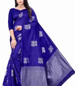 BLUE FANCY TRENDY JACCQUARD SAREE