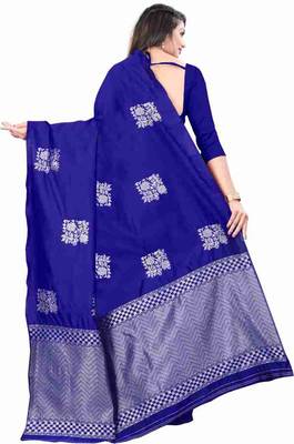 BLUE FANCY TRENDY JACCQUARD SAREE 3