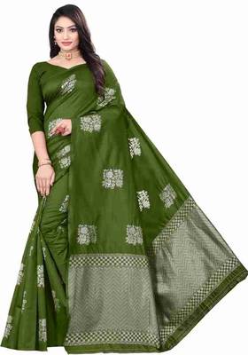 MEHNDI FANCY TRENDY JACCQUARD SAREE 1